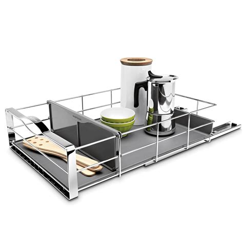 simplehuman 14 inch pull-out cabinet organizer heavy-gauge steel frame|14 inch cabinet organizer.